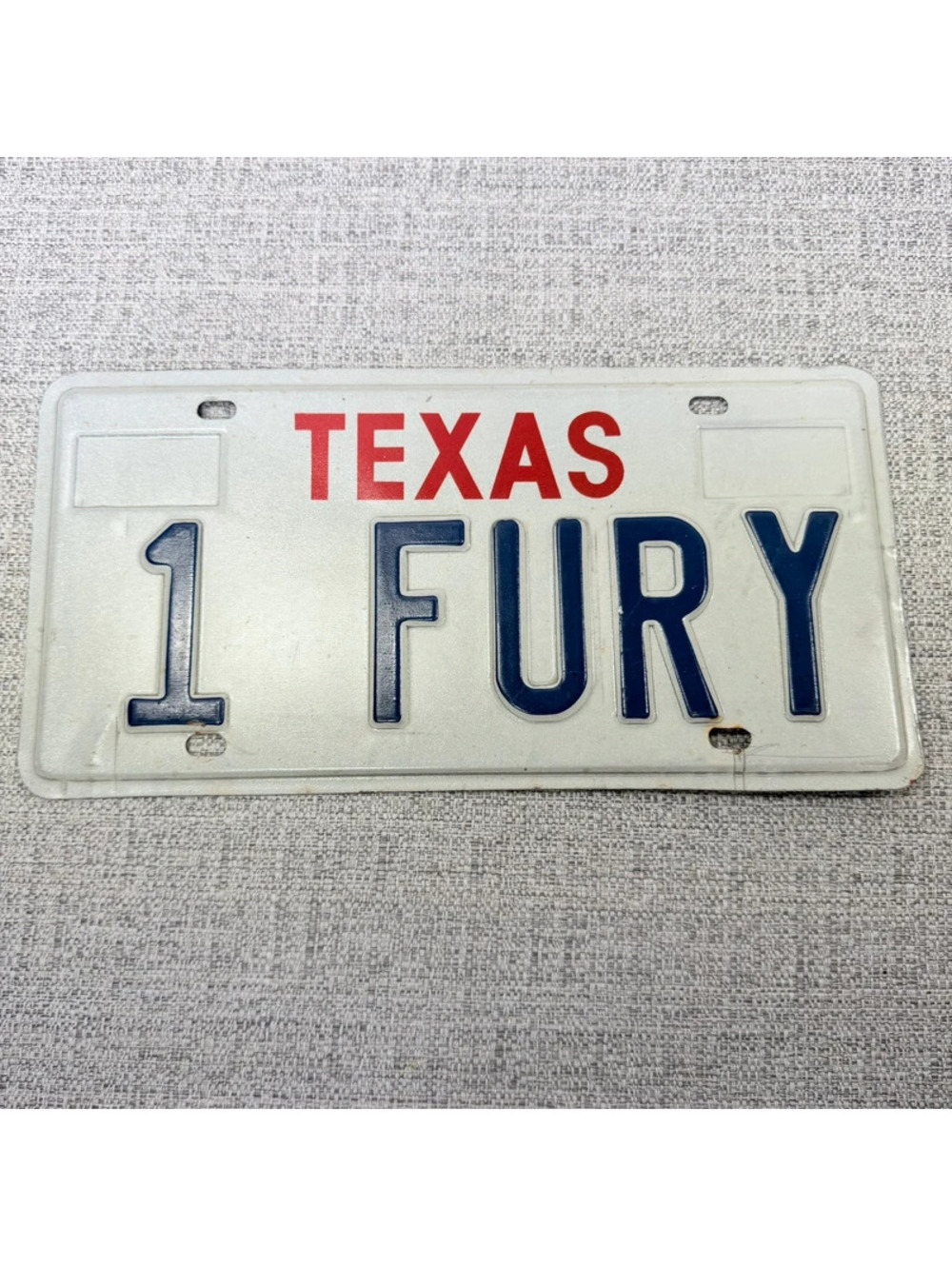 Fast Furious Vintage Texas Vanity License Plate 1 FURY Personal Auto Tag Garage